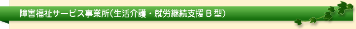 障害福祉サービス事業所（生活介護・就労継続支援B型）