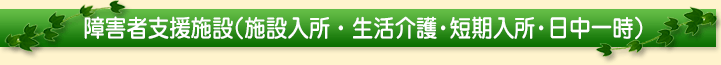 障害者支援施設（施設入所・生活介護・短期入所・日中一時）